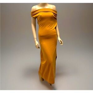 Altuzarra Kim Merino Wool Blend Off Shoulder Asymmetric Maxi Dress Sm EUC